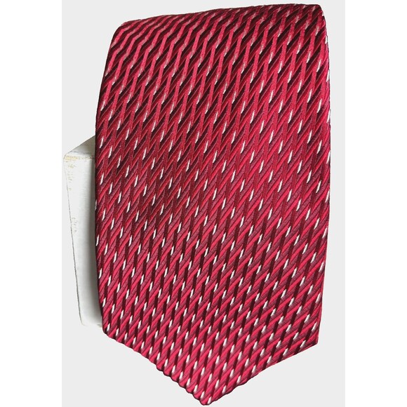 Murano 100% Silk Red Necktie Men’s Tie 61” x 4” Classic Business Formal USA Made - Picture 2 of 5